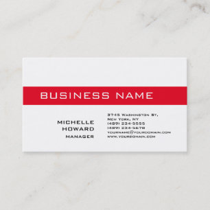 Black & White Red Stripe Charming Manager Business Card