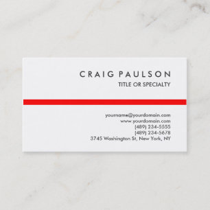 Black White Red Stripe Consultant Business Card