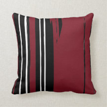 Black White Red Throw Pillow