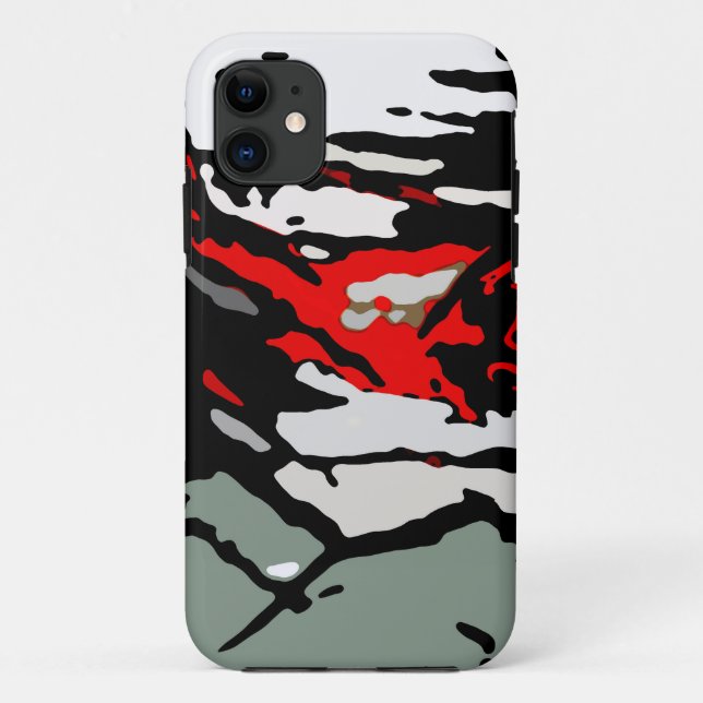 Black White Red Turquoise Pattern Case-Mate iPhone Case (Back)