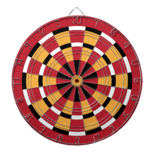 Black White Red & Yellow Dartboard