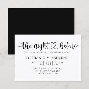 Black & White Rehearsal Dinner Wedding Invitation