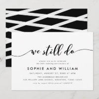 Black White Relax Script Wedding Anniversary Party