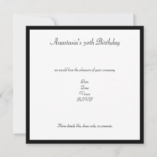 Black & White Retro Arches Birthday Party Invitation