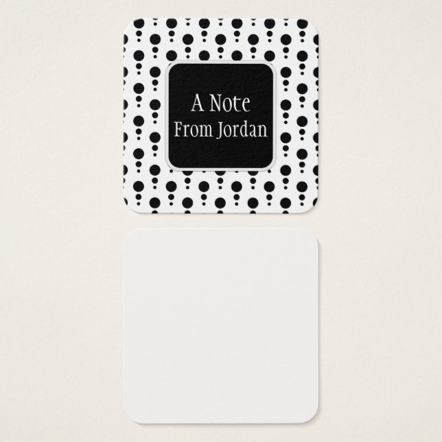 Black & White Retro Bubbles Pattern Message Notes (Front & Back)