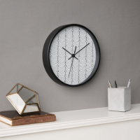 Black & White Retro Chevron Pattern Wall Clock