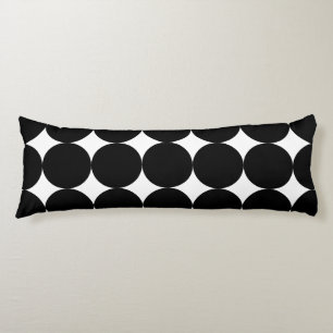 Black White Retro Geometric Circle Pattern Body Cushion