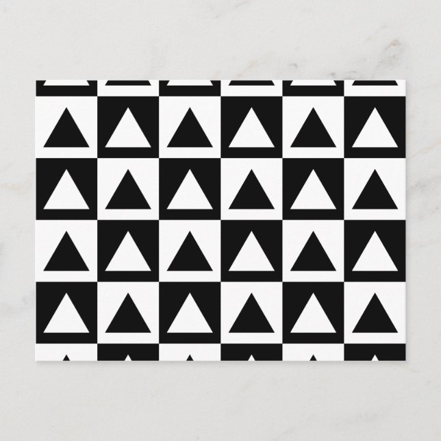 Black & White Retro Geometrics Postcard (Front)