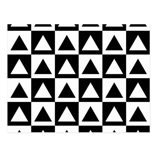 Black & White Retro Geometrics Postcard