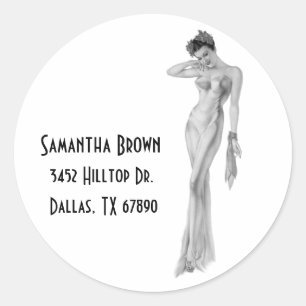 Black & White Retro Glam Diva Address Labels