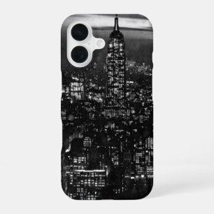 Black White Retro New York City iPhone 16 Case