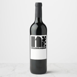 Black White Retro Typography New Year's Eve Party Wine Label