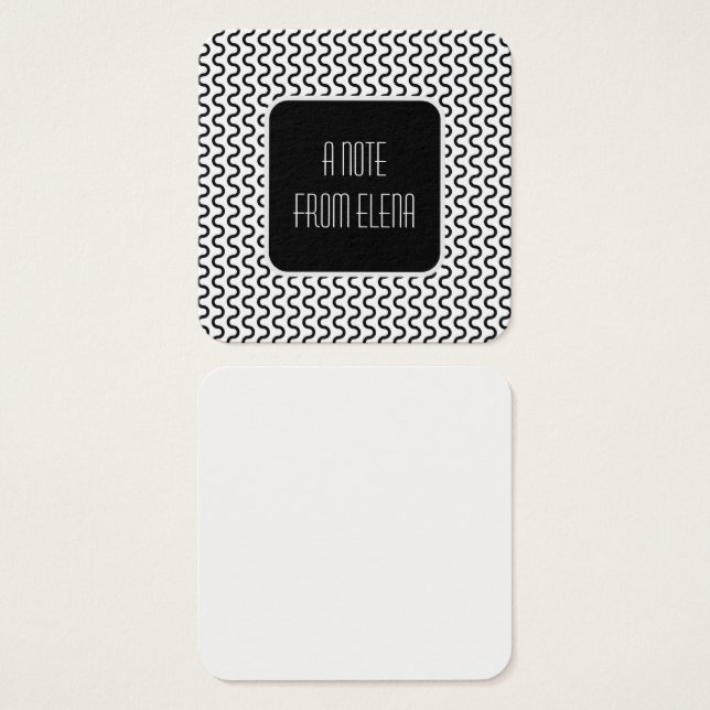 Black & White Retro Waves Pattern Message Notes (Front & Back)
