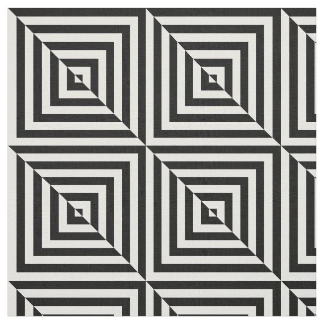 Black White Reversed Design Pattern Fabric (Swatch)