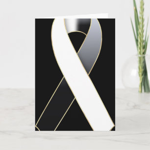 Black & White Ribbon Awareness Blank Greeting Card