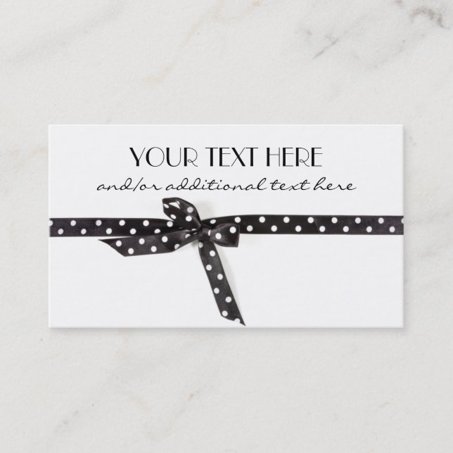 Black & White Ribbon Business Card (Front)