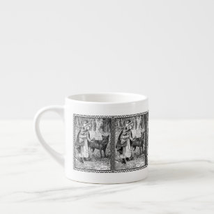 Black White Riding Hood With Wolf Forest Framed Espresso Cup