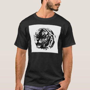 Black & White Roaring Tiger T-Shirt