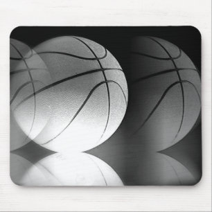 Black & White Rolling Basketball Ball Mouse Mat