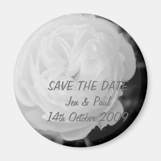 Black & White Rose - Save The Date Magnet