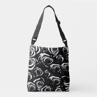 Black & White Roses Crossbody Bag