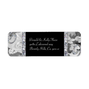 Black & White Roses & Diamond Swirls Wedding