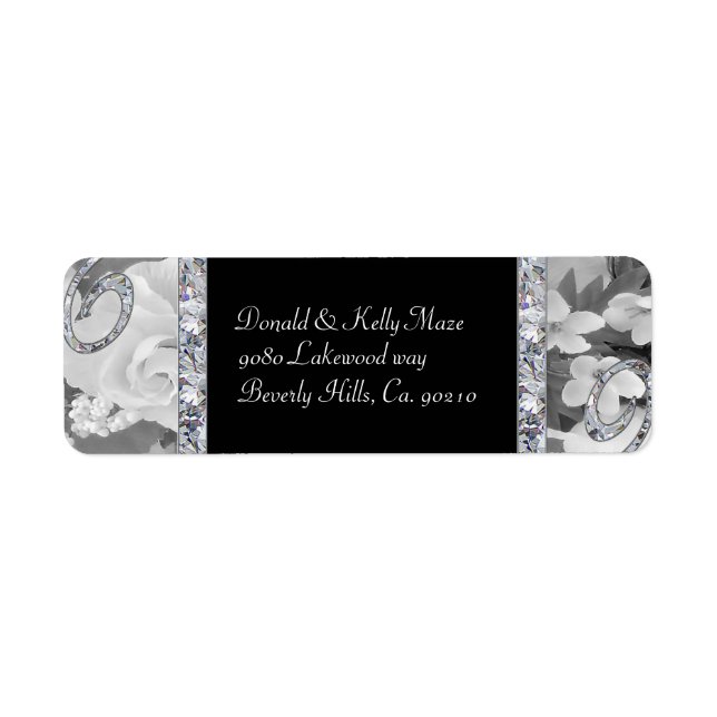 Black & White Roses & Diamond Swirls Wedding (Front)