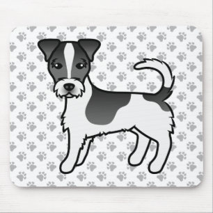 Black & White Rough Coat Jack Russell Terrier Dog Mouse Mat