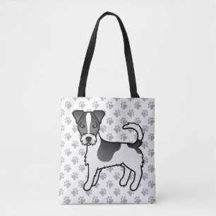 Black & White Rough Coat Jack Russell Terrier Dog Tote Bag