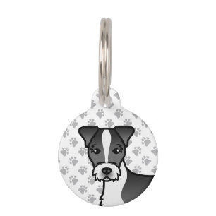 Black & White Rough Coat Jack Russell Terrier Pet Tag