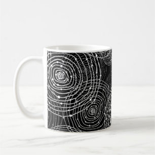 Black White: Round Shapes Seamless. Coffee Mug