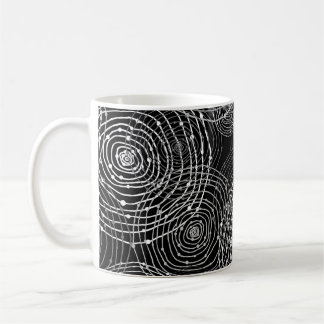 Black White: Round Shapes Seamless. Coffee Mug