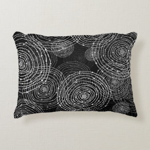 Black White: Round Shapes Seamless. Decorative Cushion