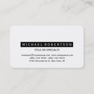 Black White Rounded Corner Charming Business Card