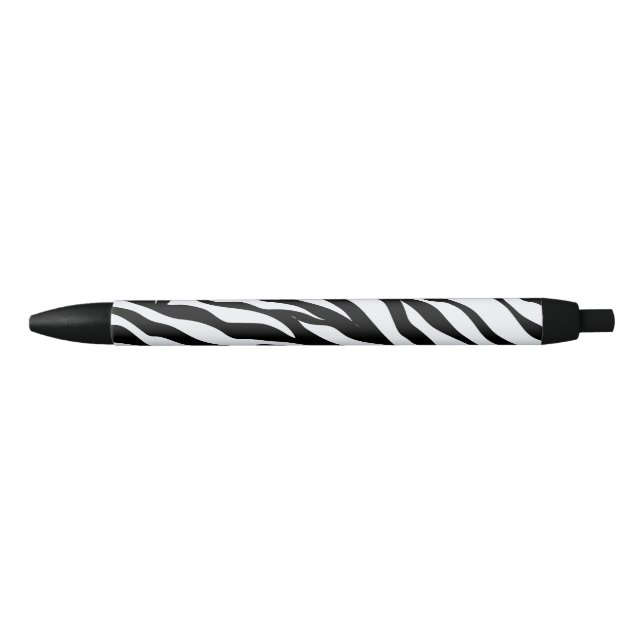 Black & White Safari Theme Zebra Animal Print Ink Black Ink Pen (Front)