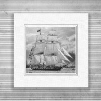 Black White Sailing Ship Schooner
