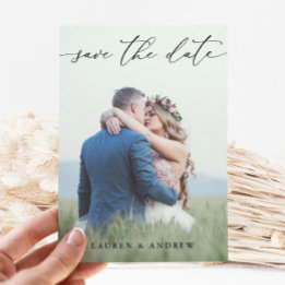 Black & White Save the Date Photo Picture 2 Card 