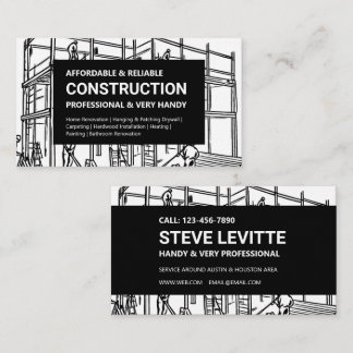 Black & White Scaffolding Construction Business Card