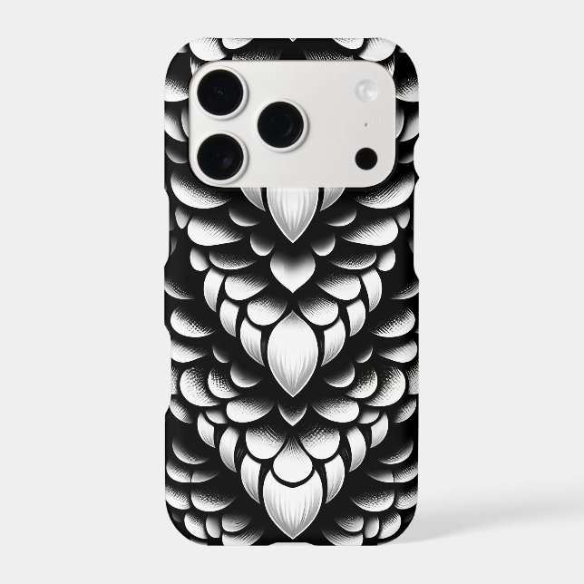 Black & White Scale Pattern iPhone Case (Back)