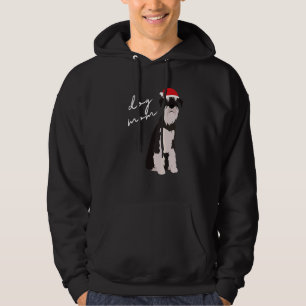 Black & White Schnauzer Dog Mum Christmas Hoodie