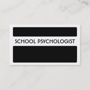 Black white SCHOOL PSYCHOLOGIST business cards