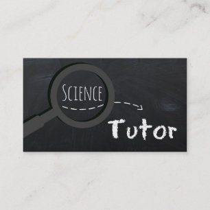 Black White Science Tutor Chalkboard Business Card