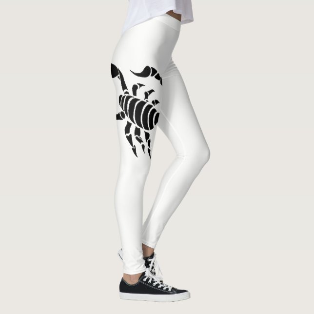 Black & White Scorpio,Custom Leggings (Right)