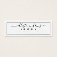 Black White Script Border Earring Display Card