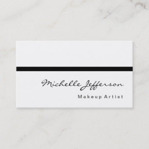 Black White Script Calligraphy Cute Business Card