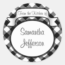 Black+White Script -From the Kitchen Of- Jar/Label