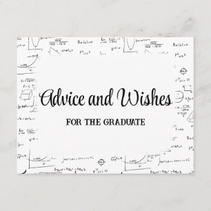Black White Script Graduate Advice and Wishes Enclosure Card