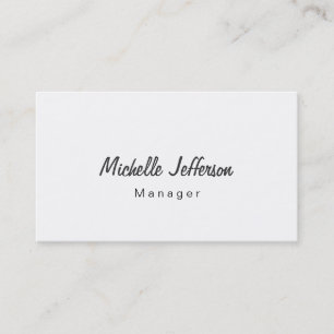 Black & White Script Manager Business Card