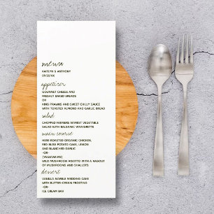 Black & White Script Minimalistic Wedding Menu