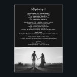 Black & White Script Photo Wedding Itinerary Programme<br><div class="desc">A beautiful black and white calligraphy script design showcasing the couple's photo. A modern wedding couple photo design with simple minimalistic elements. An ideal wedding modern Itinerary program design for anyone who loves script calligraphy, black and white designs and photo picture wedding stationery. Matching wedding invitations and other stationery items...</div>